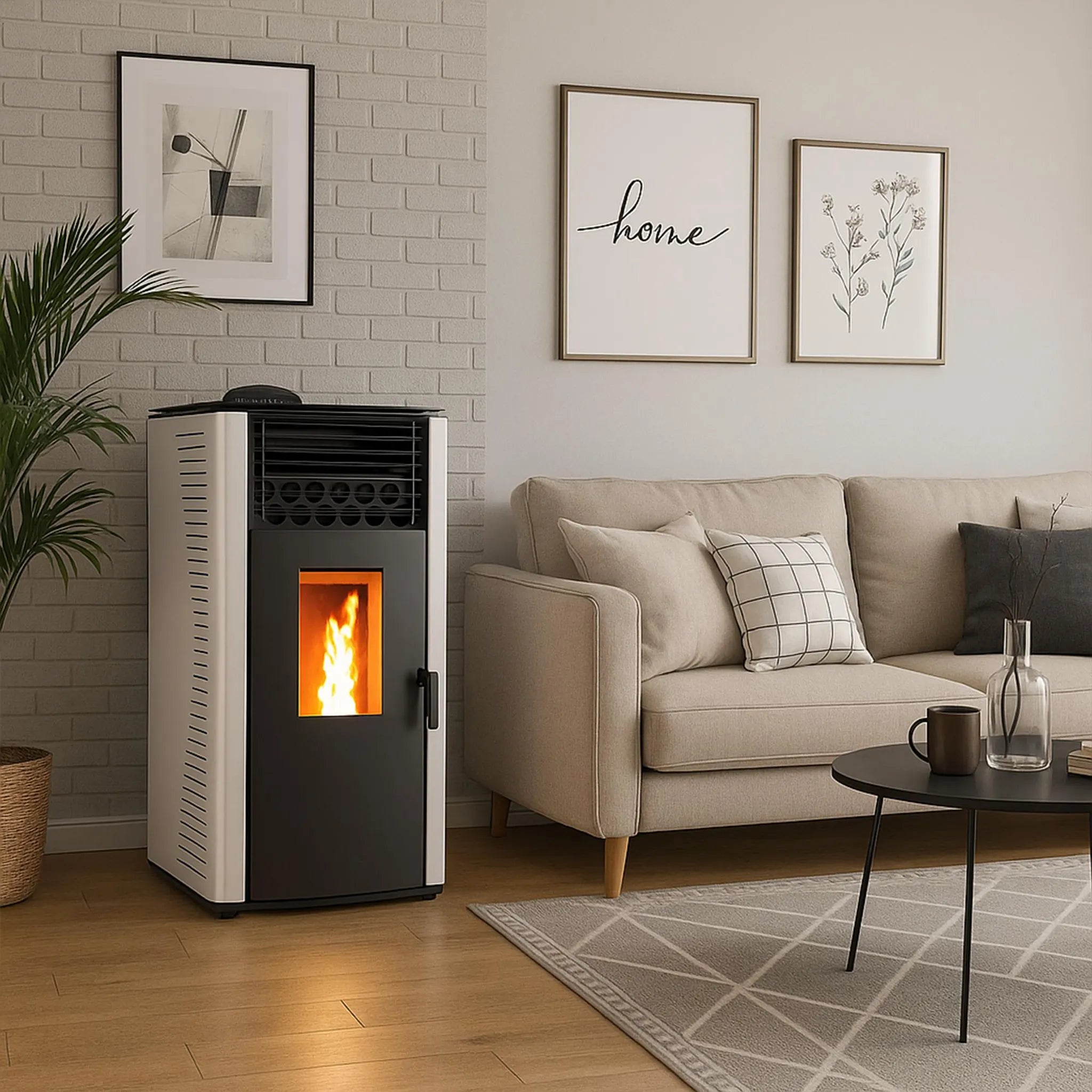 Estufa de pellets Anita Sannover White de 12 kW