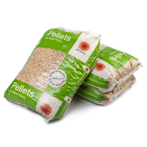 Pellets de madera STORA ENSO A1 6 mm 15 kg / 80 unidades x 15 kg / Palé de 1200 kg