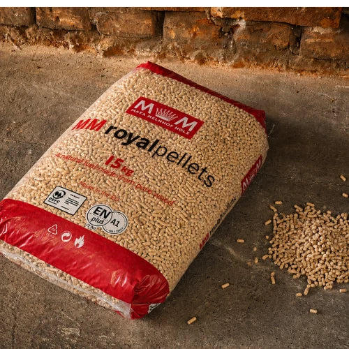 PELLETS DE MADERA CLAROS ROYAL PELLETS – 1.050 KG / 70 SACOS DE 15 KG