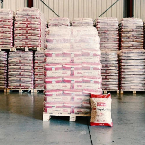 PELLETS DE MADERA CLAROS ROYAL PELLETS – 1.050 KG / 70 SACOS DE 15 KG