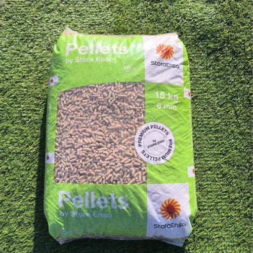 Pellets de madera STORA ENSO A1 6 mm 15 kg / 80 unidades x 15 kg / Palé de 1200 kg
