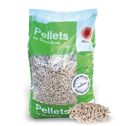 Pellets de madera STORA ENSO A1 6 mm 15 kg / 80 unidades x 15 kg / Palé de 1200 kg