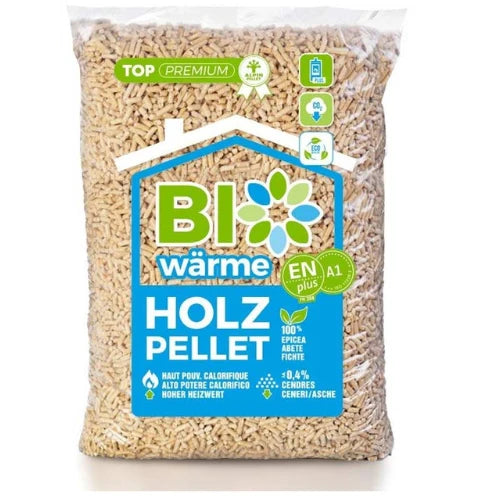 Palette Bio Wärme – pellets de madera, 66 sacos de 15 kg cada uno (990 kg)